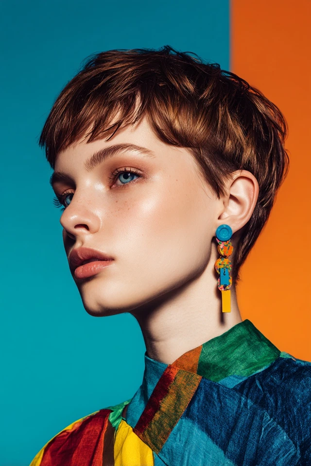Short Middle-Part Haircut Modern