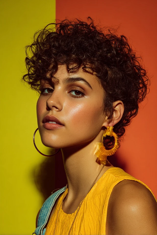 Short Curly Haircut Definition