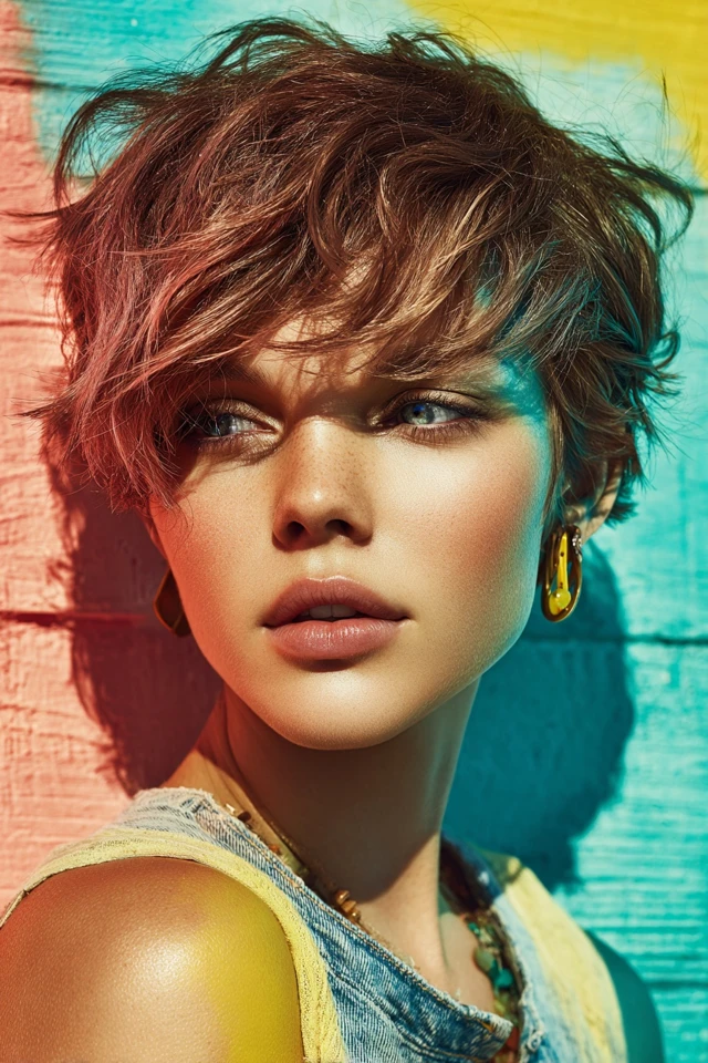 Short Wavy Haircut Beachy