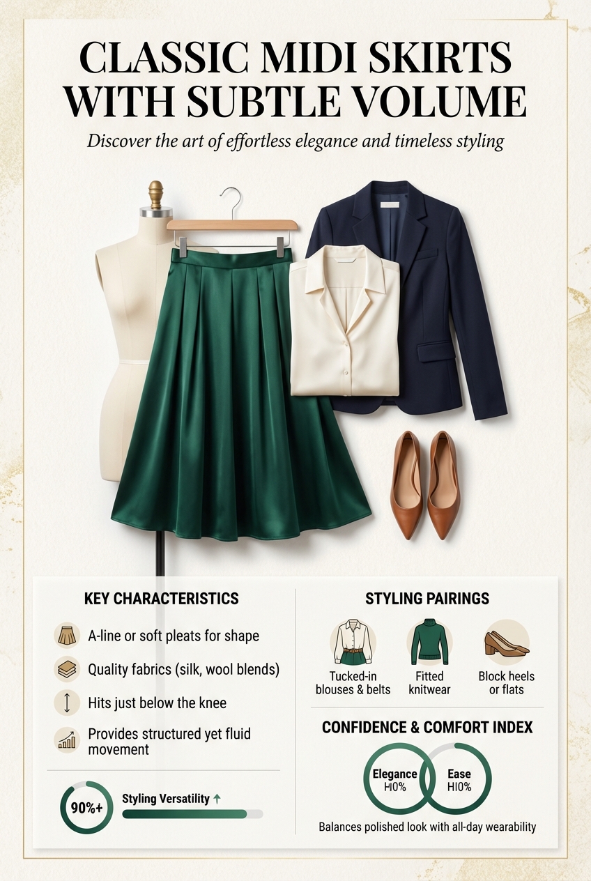Classic Midi Skirts With Subtle Volume - photo 3