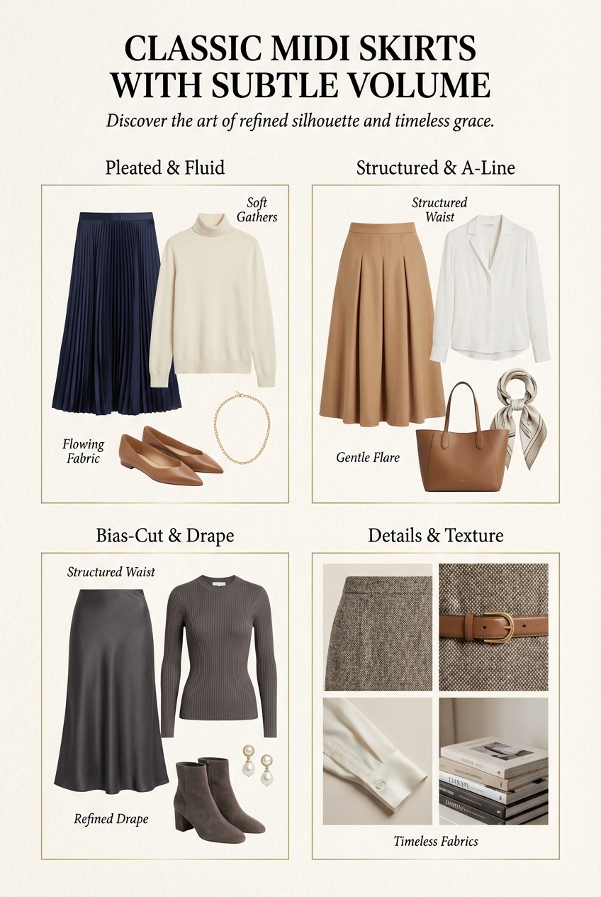 Classic Midi Skirts With Subtle Volume - photo 4