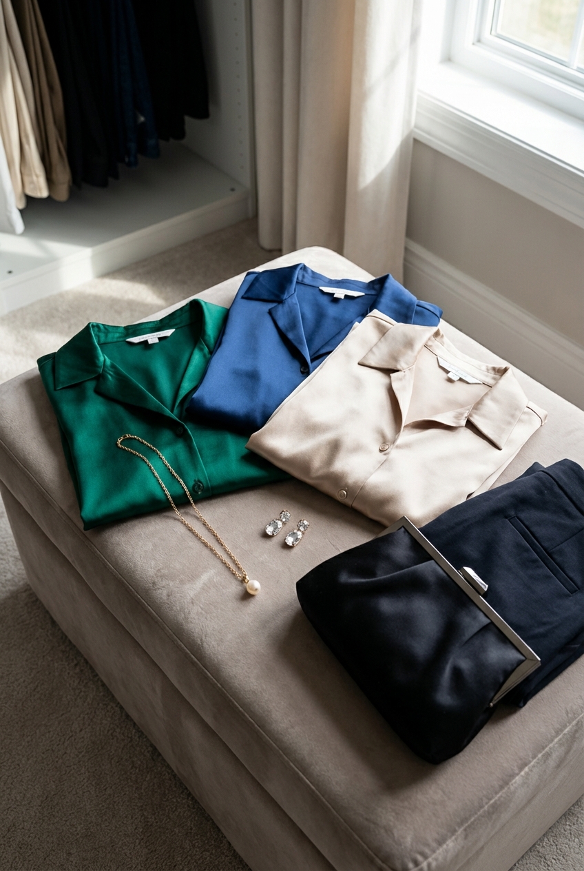 Sleek Satin Blouses For Evening Elegance