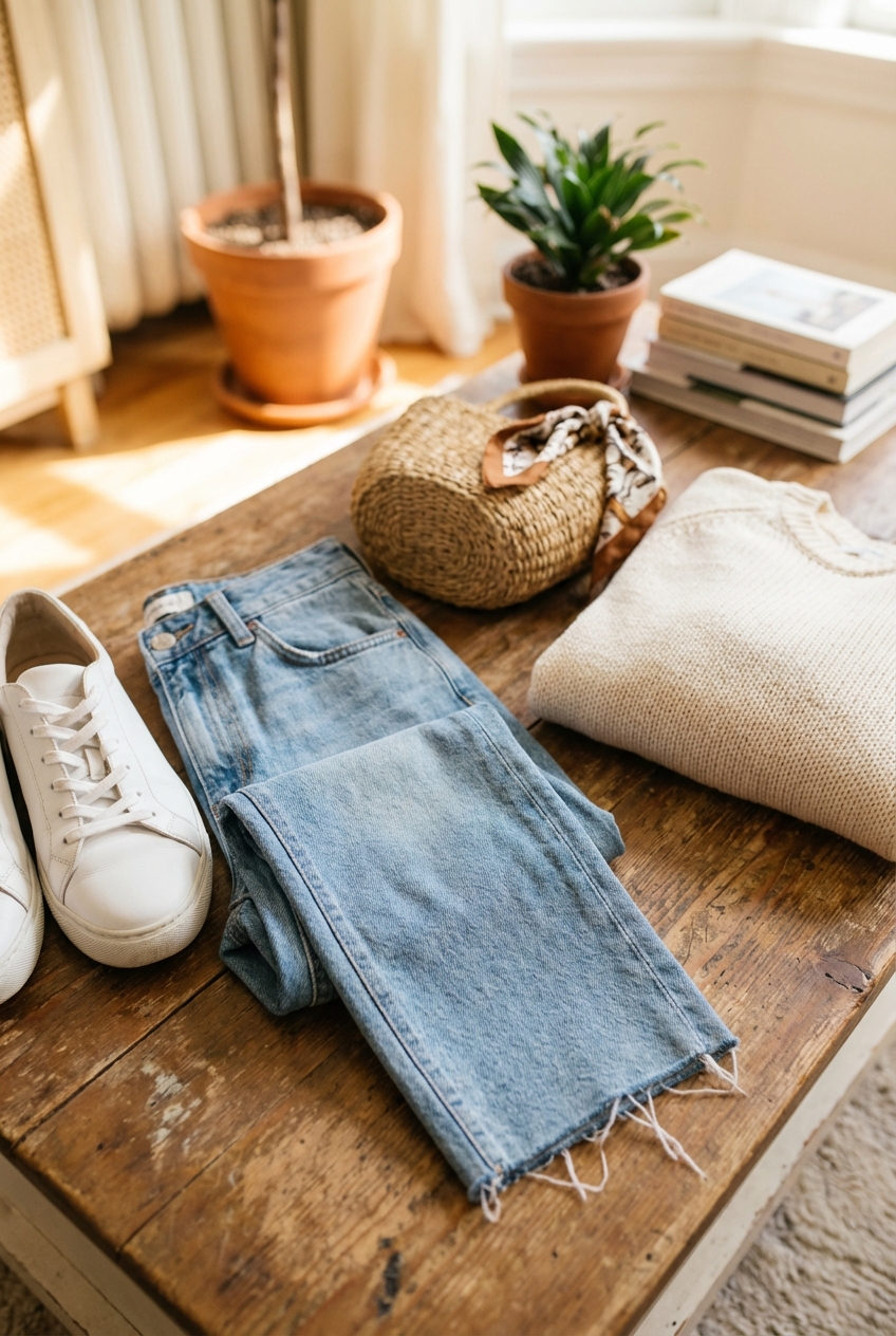 Cropped Denim Jeans For Modern Outfits