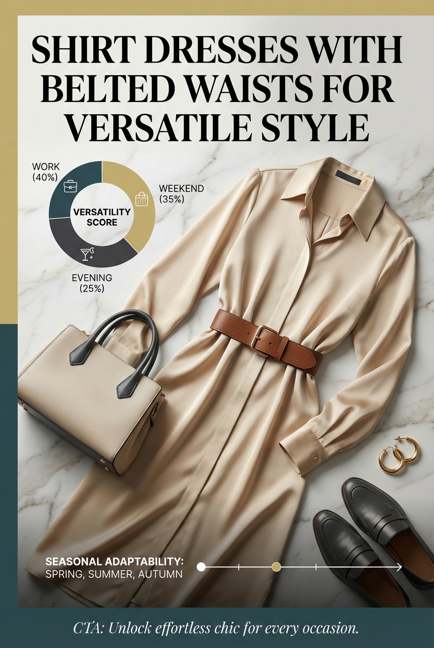 Shirt Dresses With Belted Waists For Versatile Style - photo 3