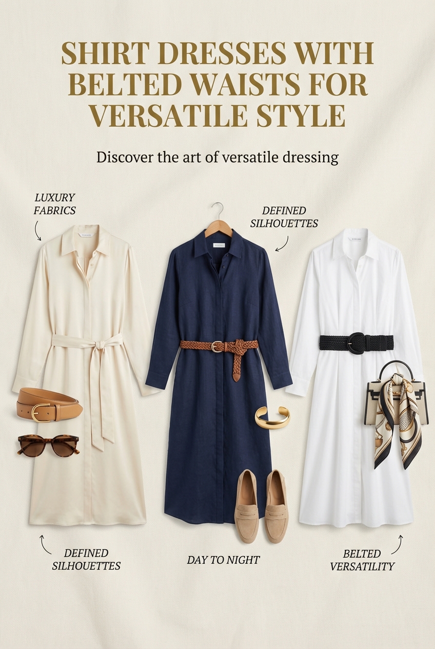 Shirt Dresses With Belted Waists For Versatile Style - photo 4