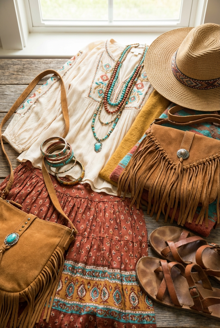 Bohemian Vibes Embracing Free Spirited Styles And Flowy Fabrics