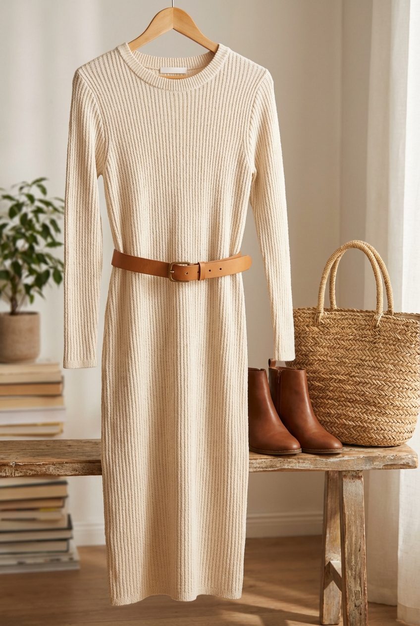 Fitted Knit Dresses For Casual Elegance