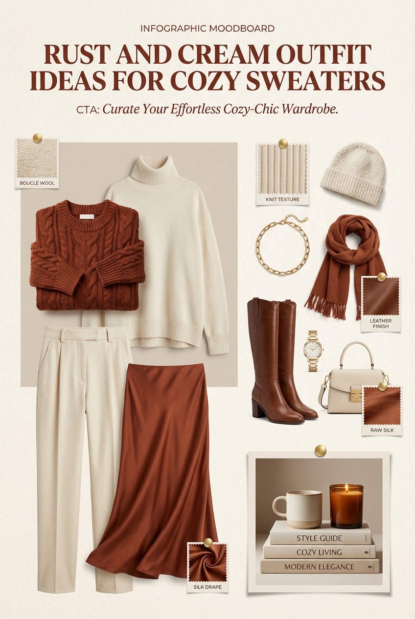 Rust And Cream Outfit Ideas For Cozy Sweaters - photo 4