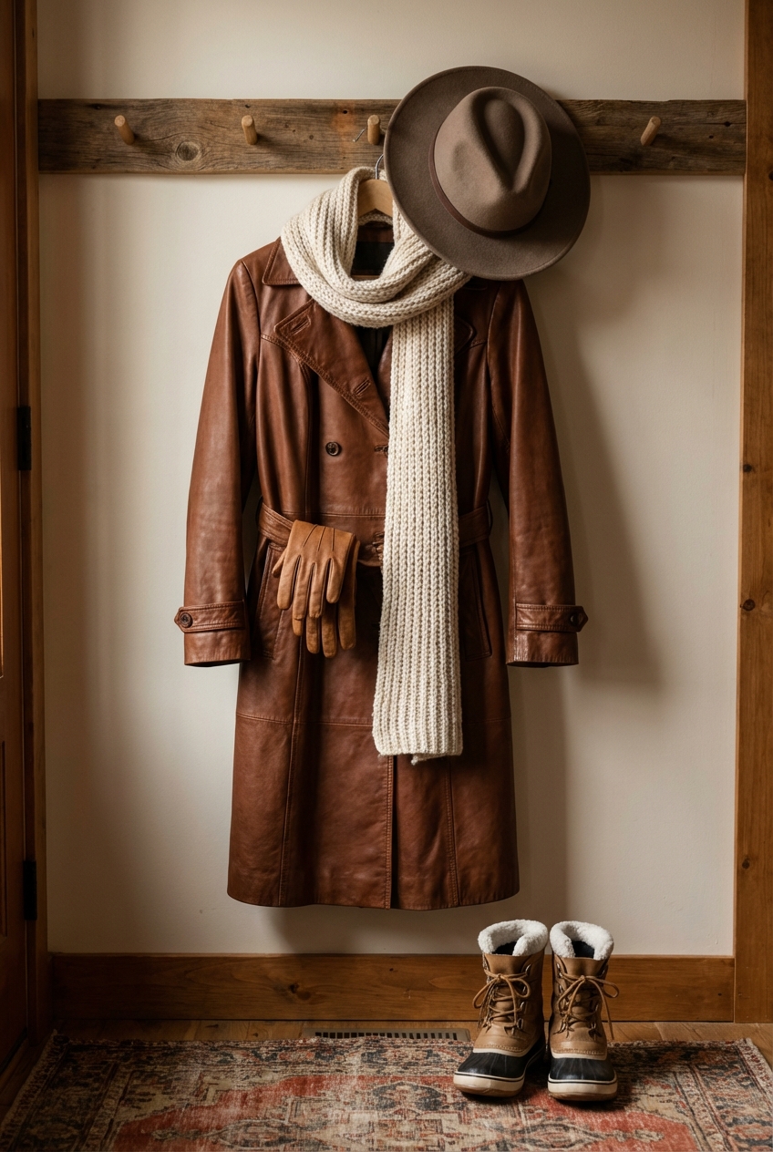 Leather Trench Coats For Winter Elegance
