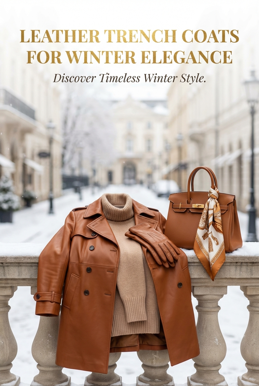 Leather Trench Coats For Winter Elegance - photo 2