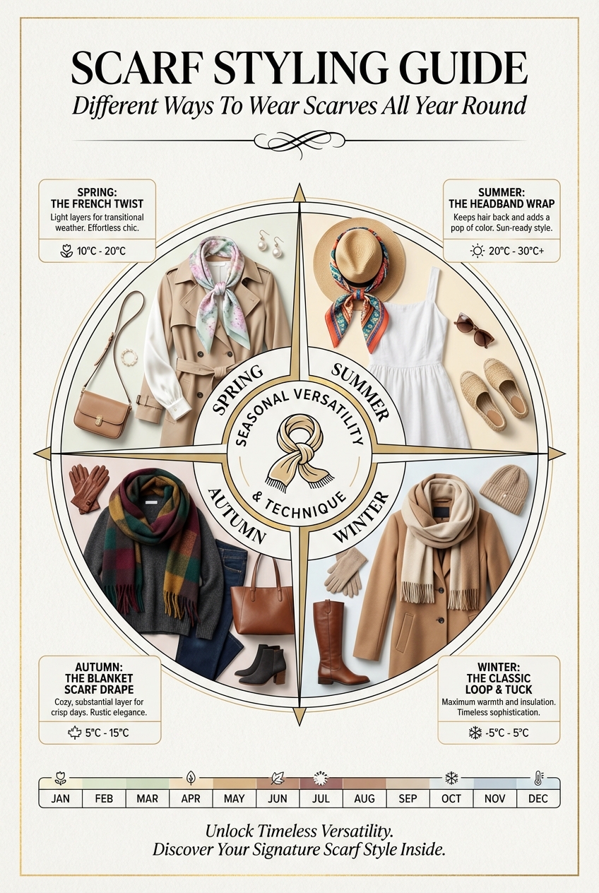 Scarf Styling Guide Different Ways To Wear Scarves All Year Round - photo 3