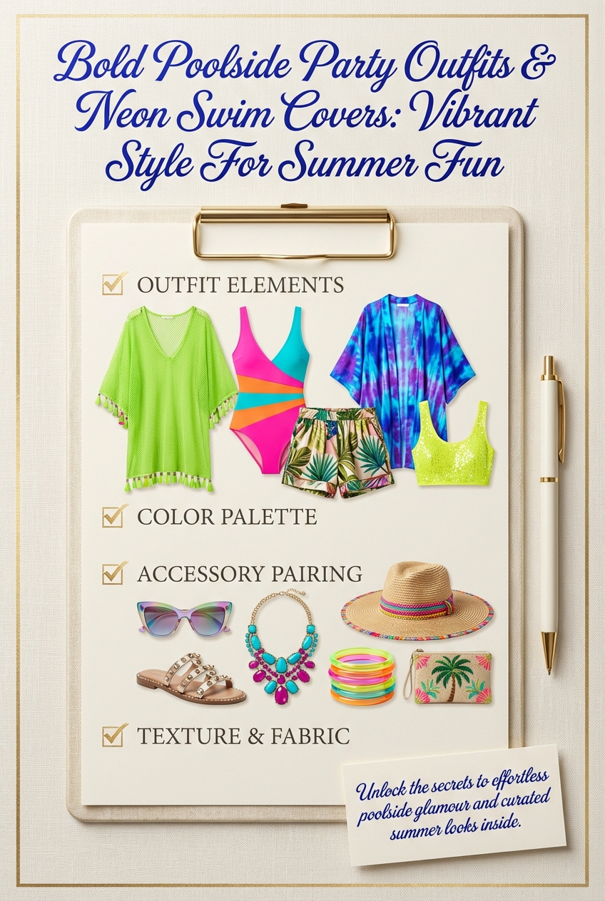 Bold Poolside Party Outfits With Neon Swim Covers Vibrant Style For Summer Fun - photo 5