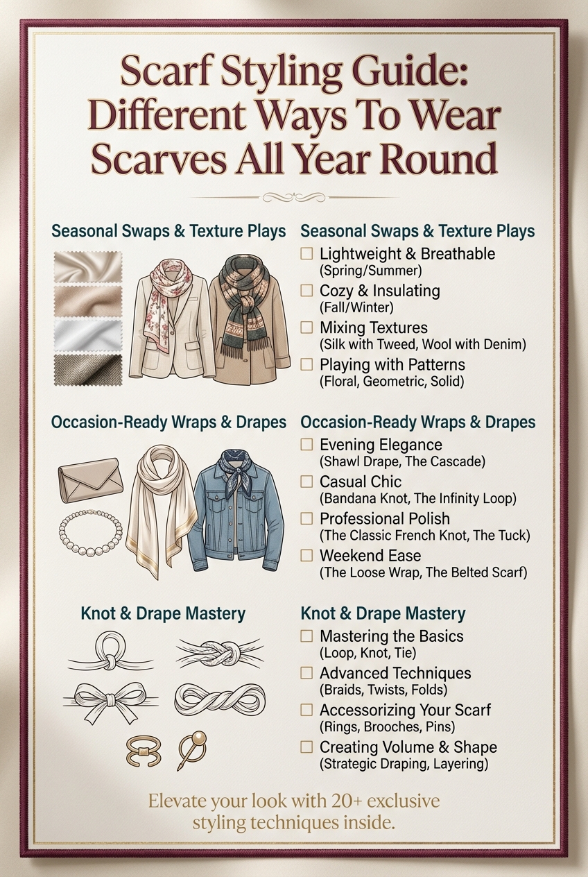 Scarf Styling Guide Different Ways To Wear Scarves All Year Round - photo 5