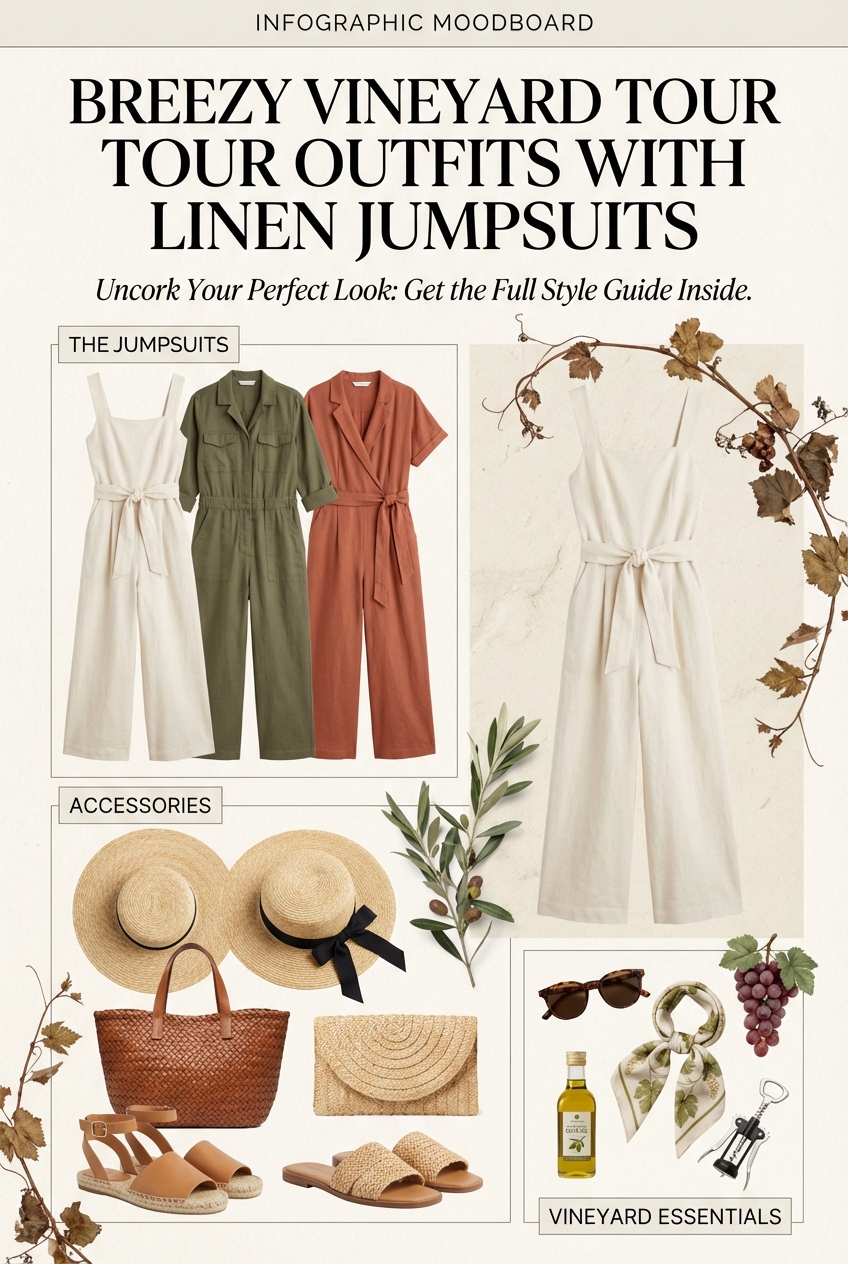 Breezy Vineyard Tour Outfits With Linen Jumpsuits - photo 4
