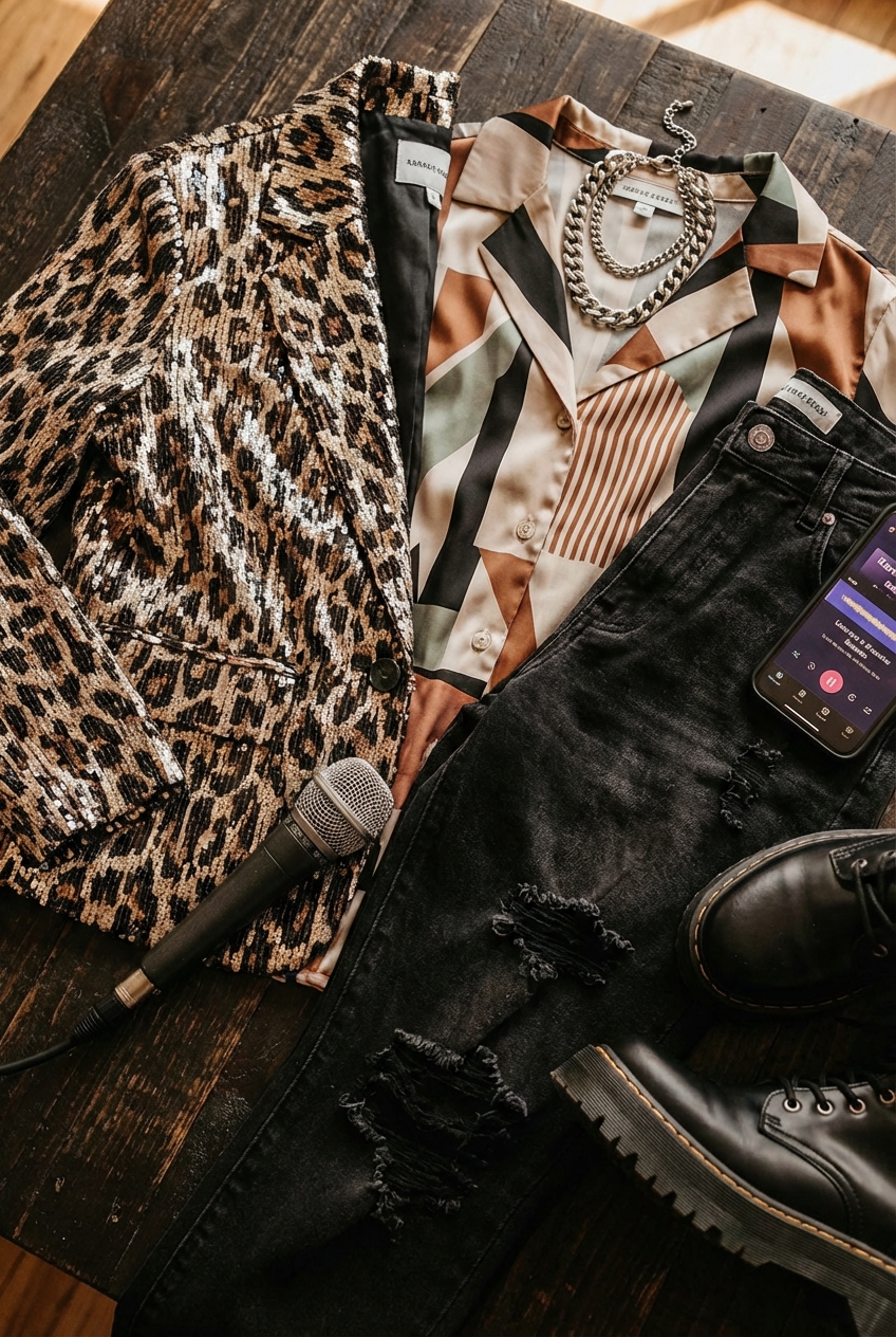 Edgy Karaoke Night Looks With Bold Prints
