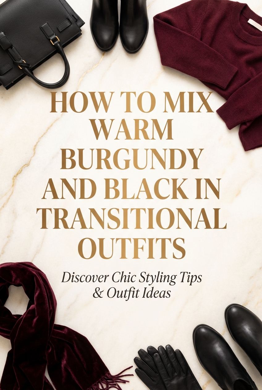 How To Mix Warm Burgundy And Black In Transitional Outfits - photo 2