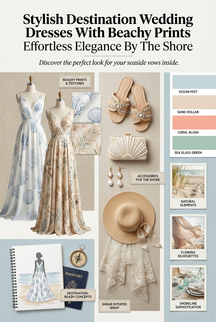 Stylish Destination Wedding Dresses With Beachy Prints Effortless Elegance By The Shore - photo 4