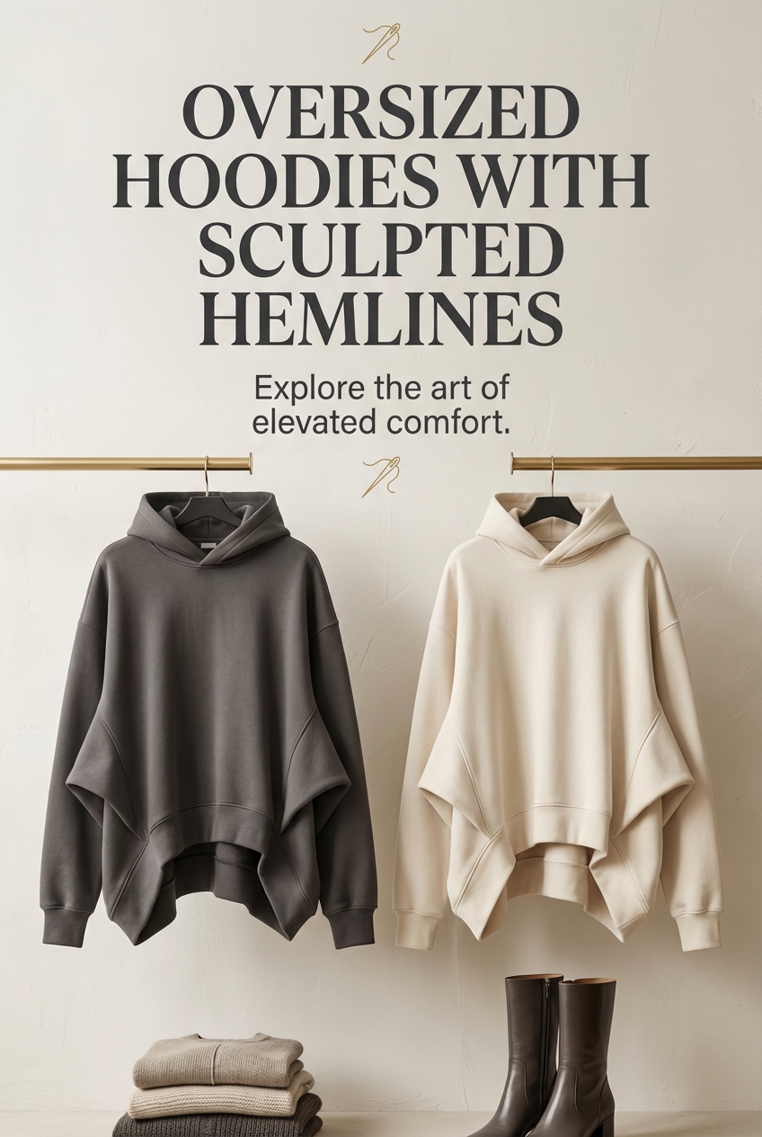 Oversized Hoodies With Sculpted Hemlines - photo 2