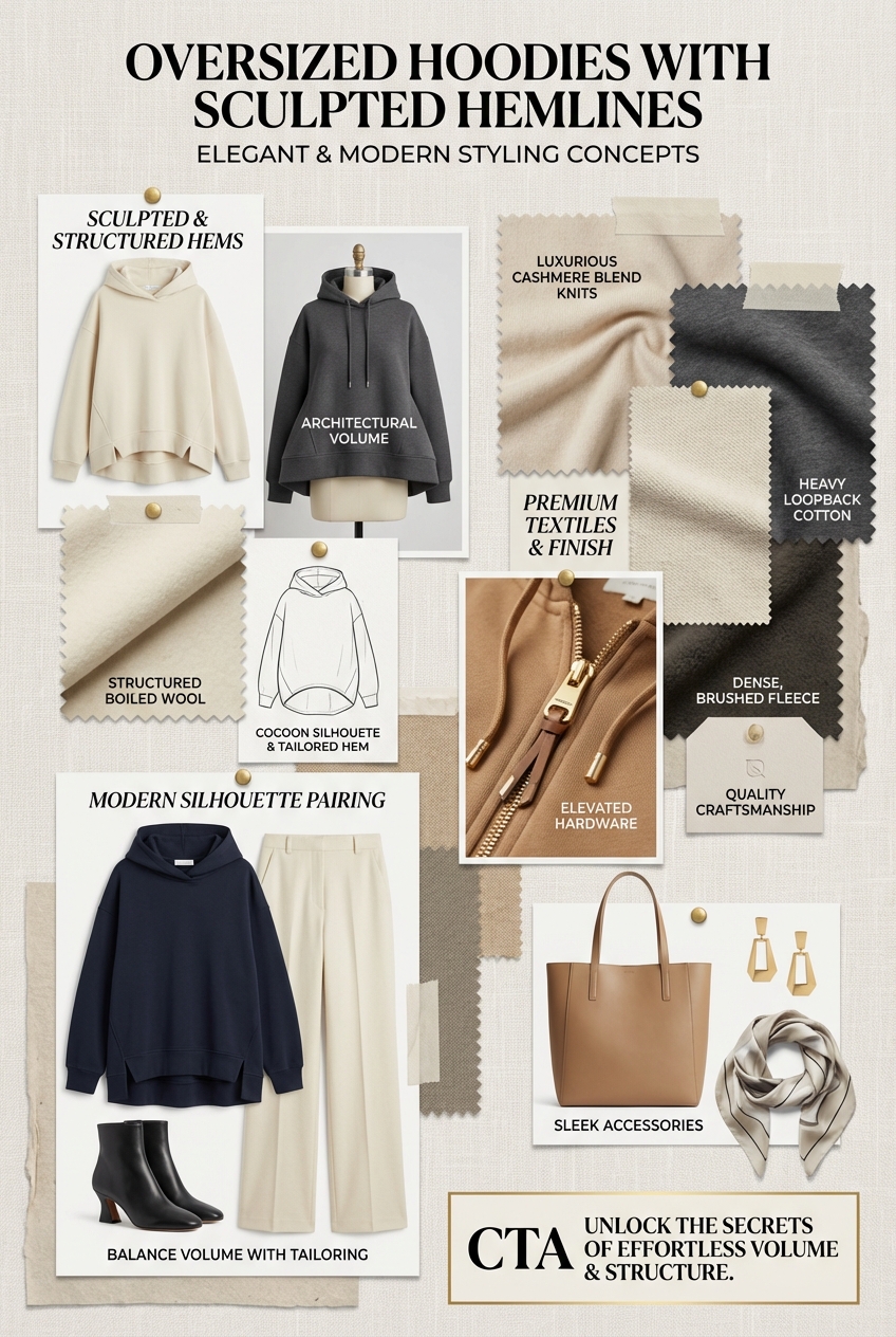 Oversized Hoodies With Sculpted Hemlines - photo 4