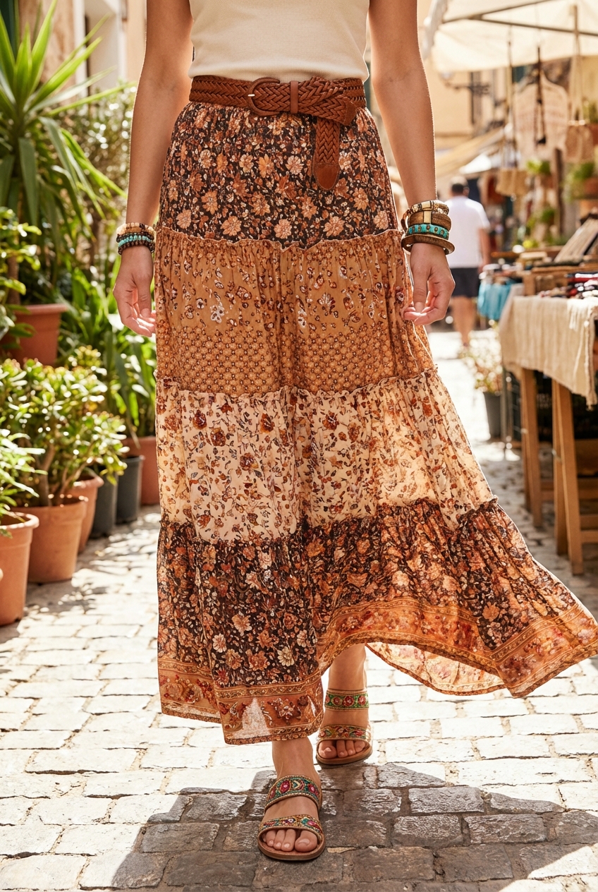 Tiered Maxi Skirts For A Flowing Bohemian Look