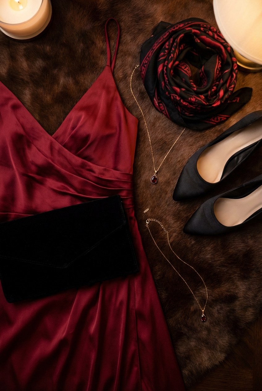 Timeless Black And Red Color Palettes For Evening Dresses