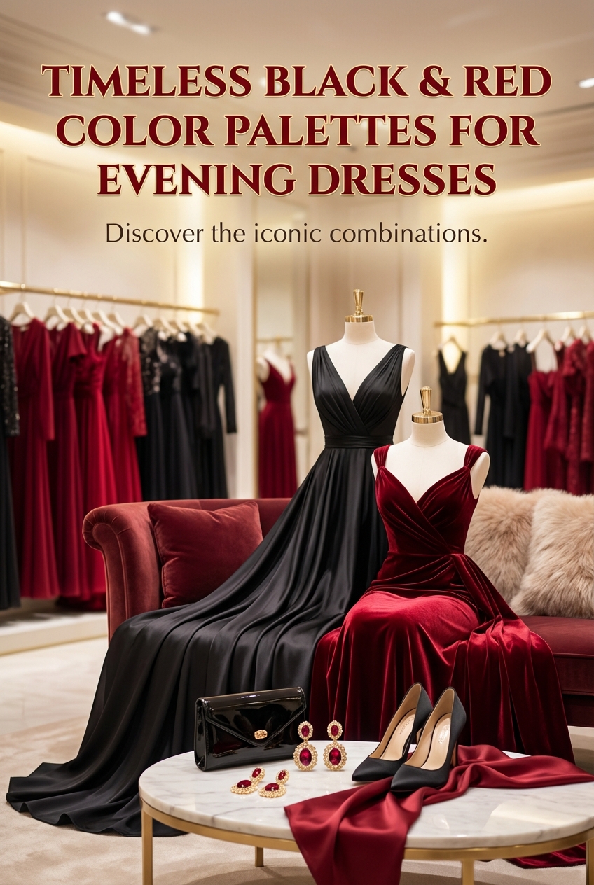 Timeless Black And Red Color Palettes For Evening Dresses - photo 2