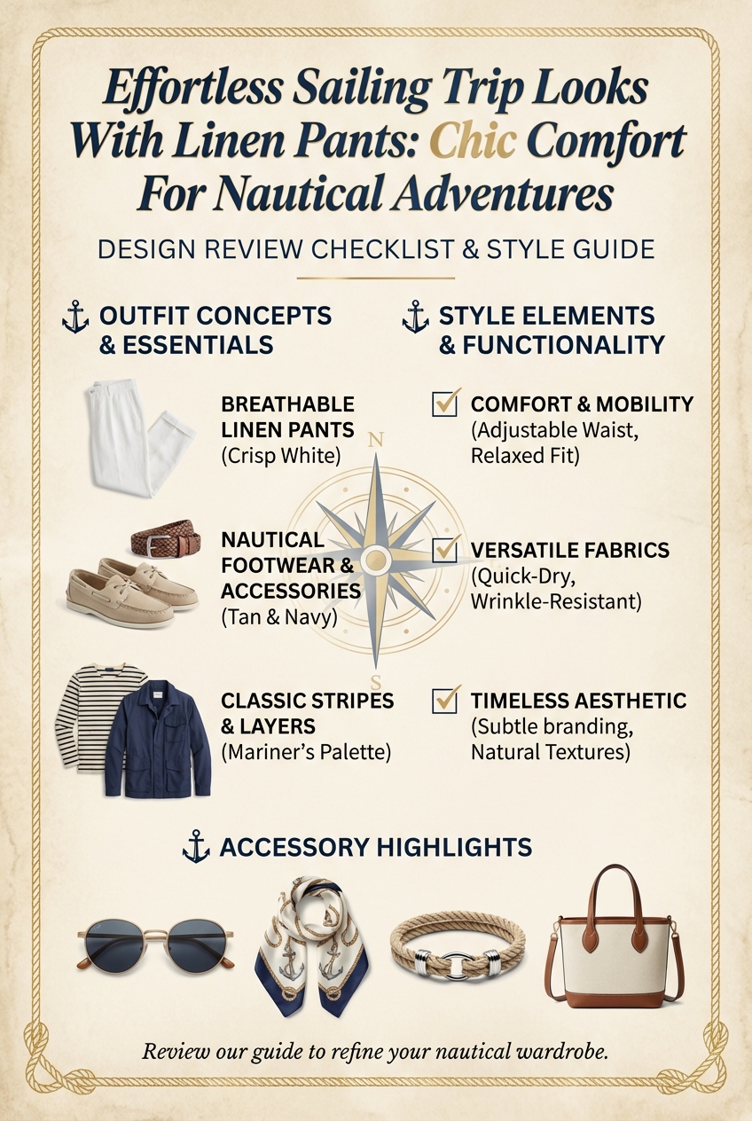 Effortless Sailing Trip Looks With Linen Pants Chic Comfort For Nautical Adventures - photo 5