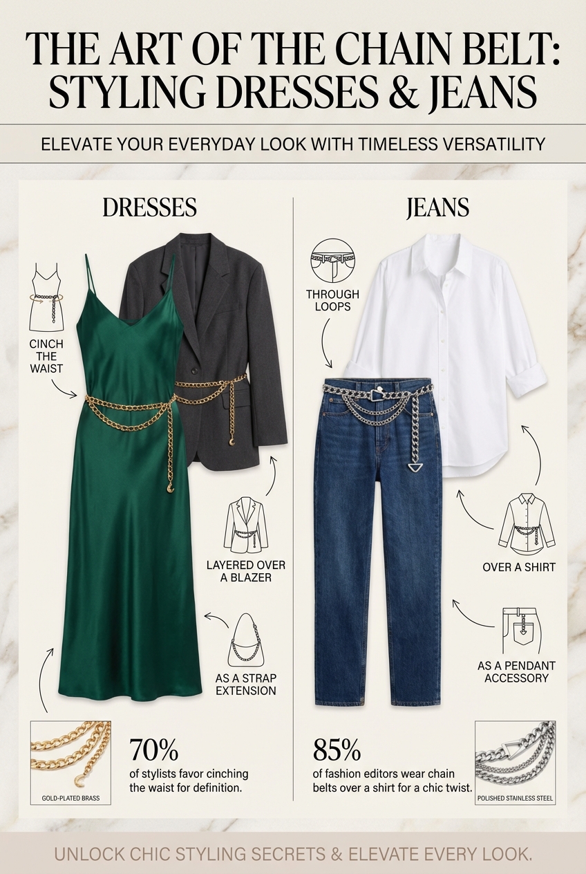 How To Style Chain Belts With Dresses And Jeans - photo 3