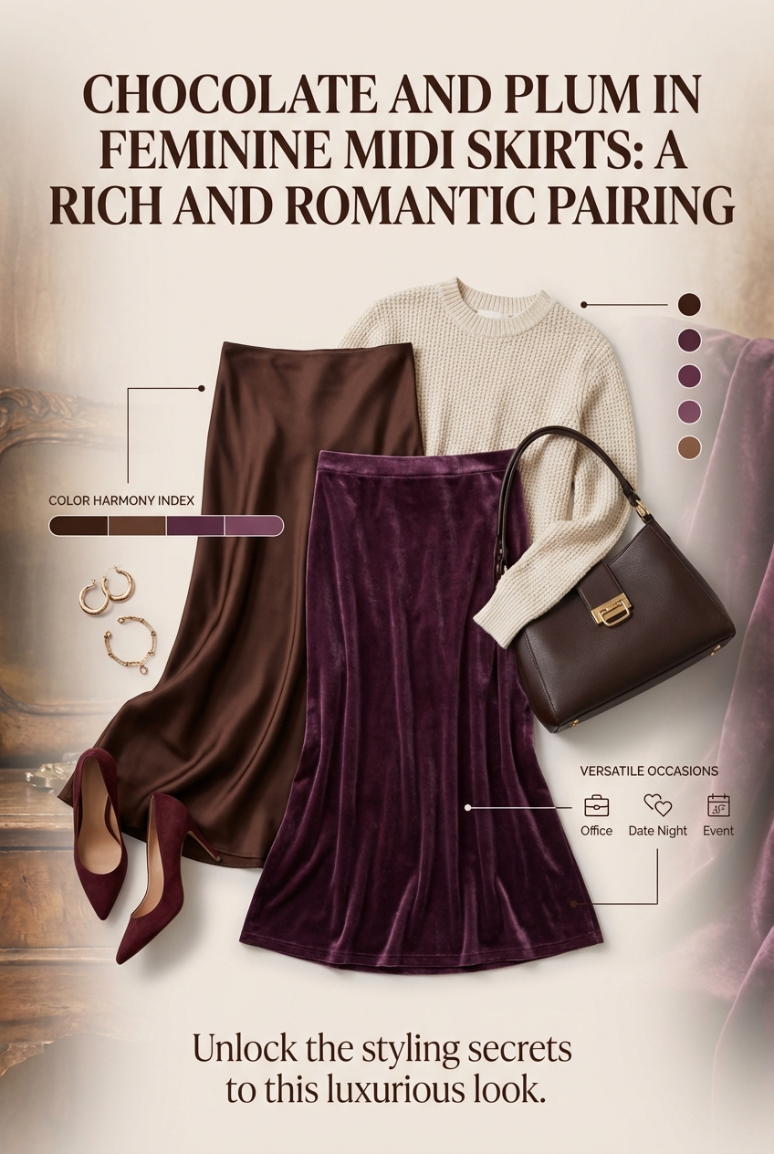 Chocolate And Plum In Feminine Midi Skirts A Rich And Romantic Pairing - photo 3