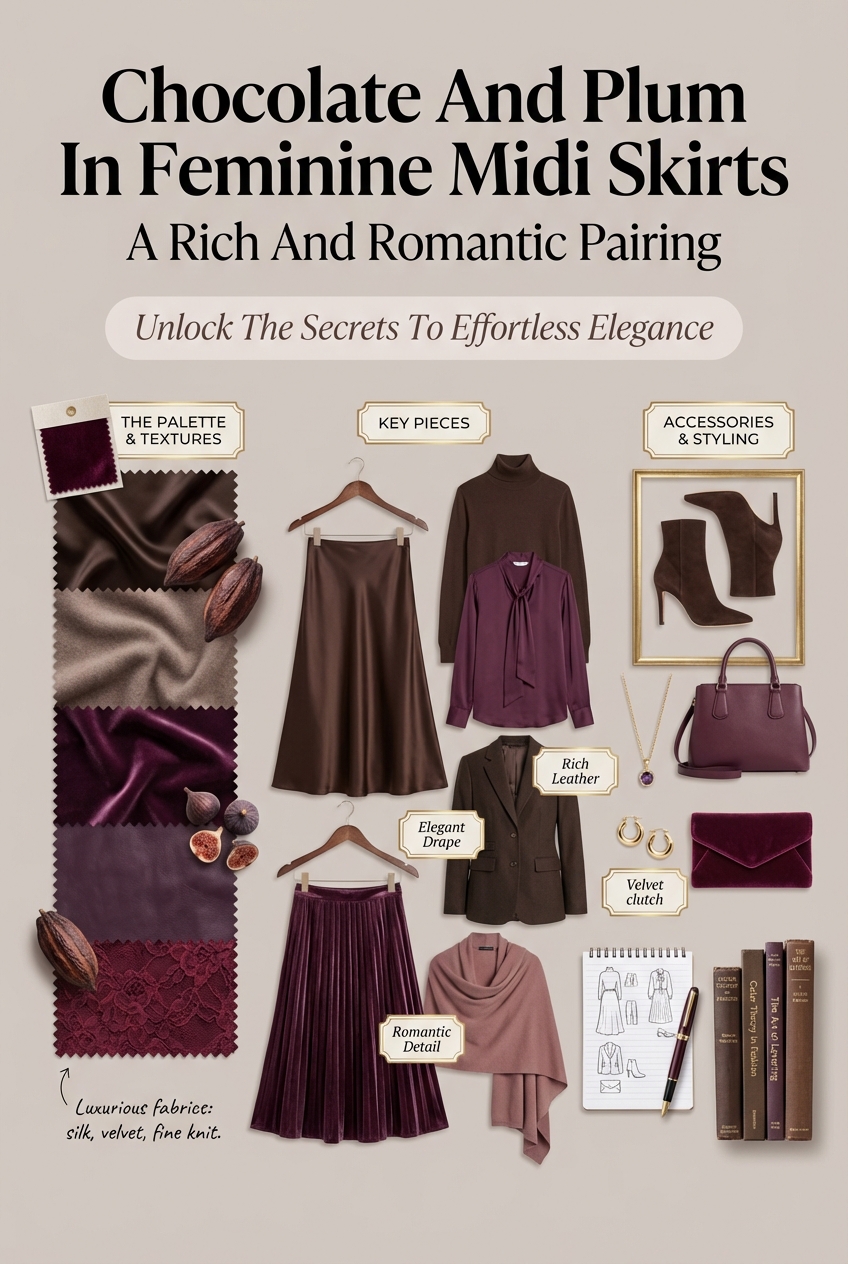 Chocolate And Plum In Feminine Midi Skirts A Rich And Romantic Pairing - photo 4