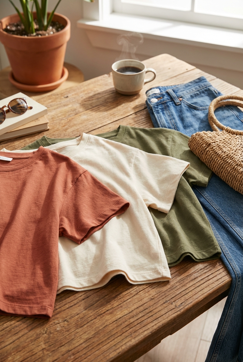 Cropped Tees With Relaxed Boxy Shapes