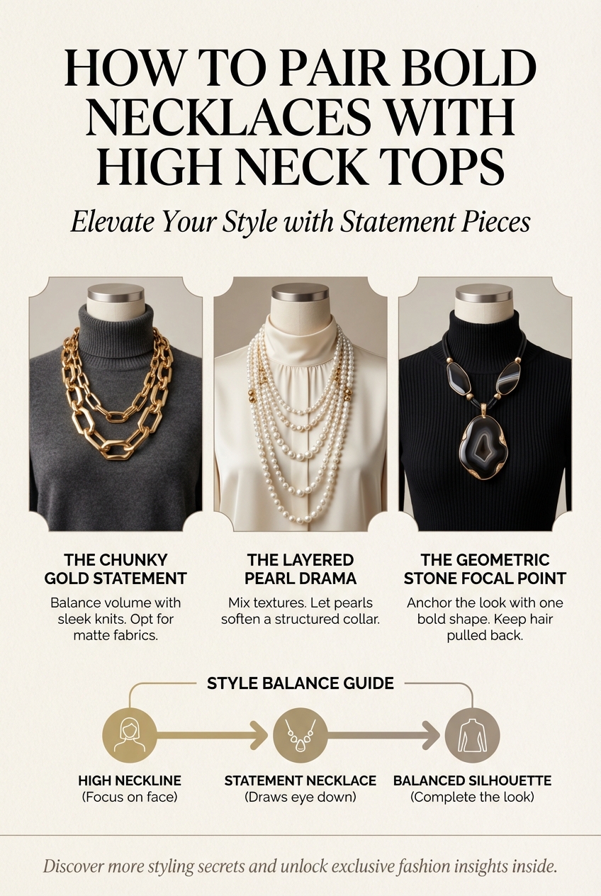 How To Pair Bold Necklaces With High Neck Tops - photo 3
