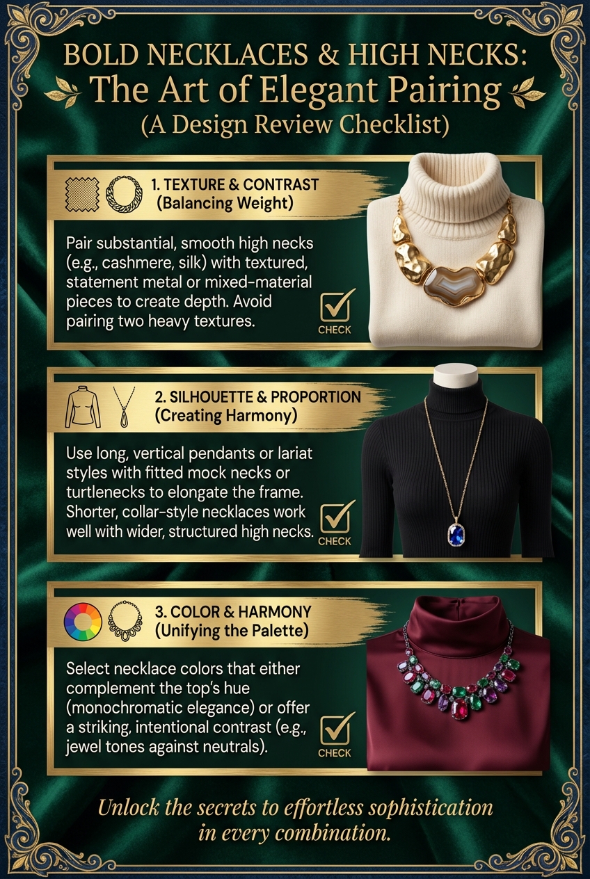 How To Pair Bold Necklaces With High Neck Tops - photo 5