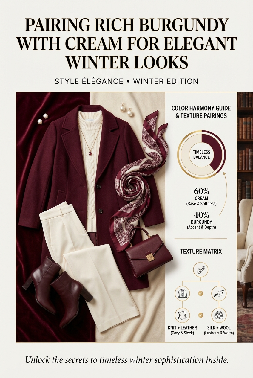 Pairing Rich Burgundy With Cream For Elegant Winter Looks - photo 3