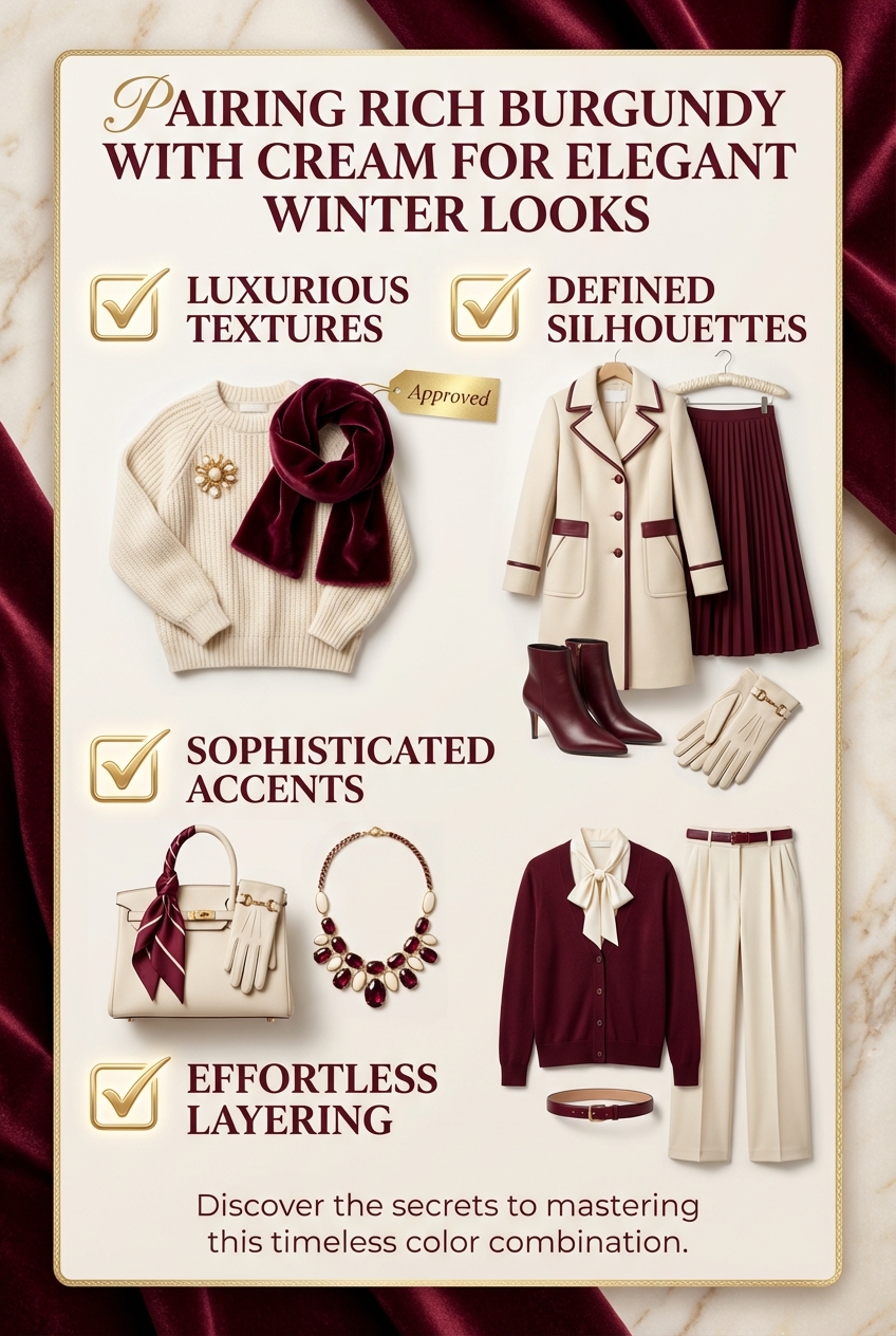 Pairing Rich Burgundy With Cream For Elegant Winter Looks - photo 5