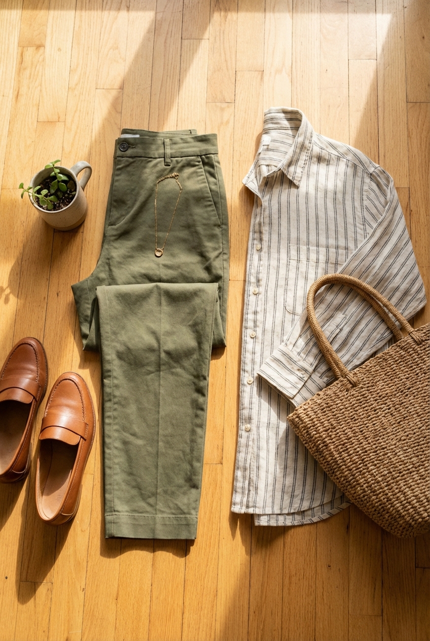 Cropped Pants With Tapered Legs For Effortless Style