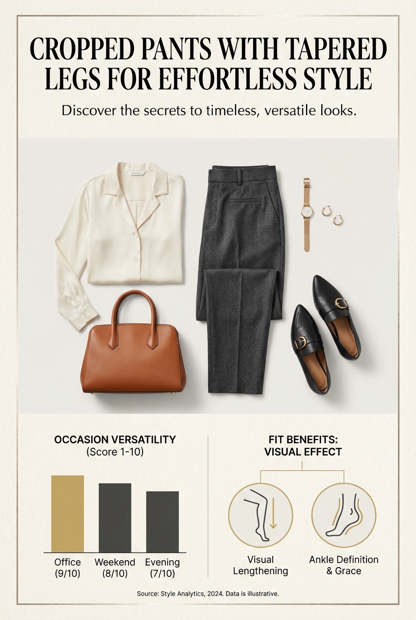 Cropped Pants With Tapered Legs For Effortless Style - photo 3