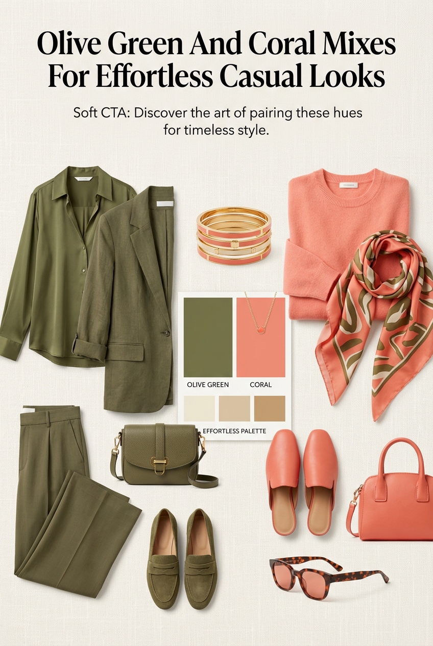 Olive Green And Coral Mixes For Effortless Casual Looks - photo 4