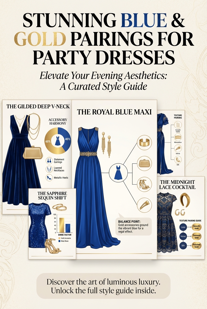 Stunning Blue And Gold Pairings For Party Dresses - photo 3