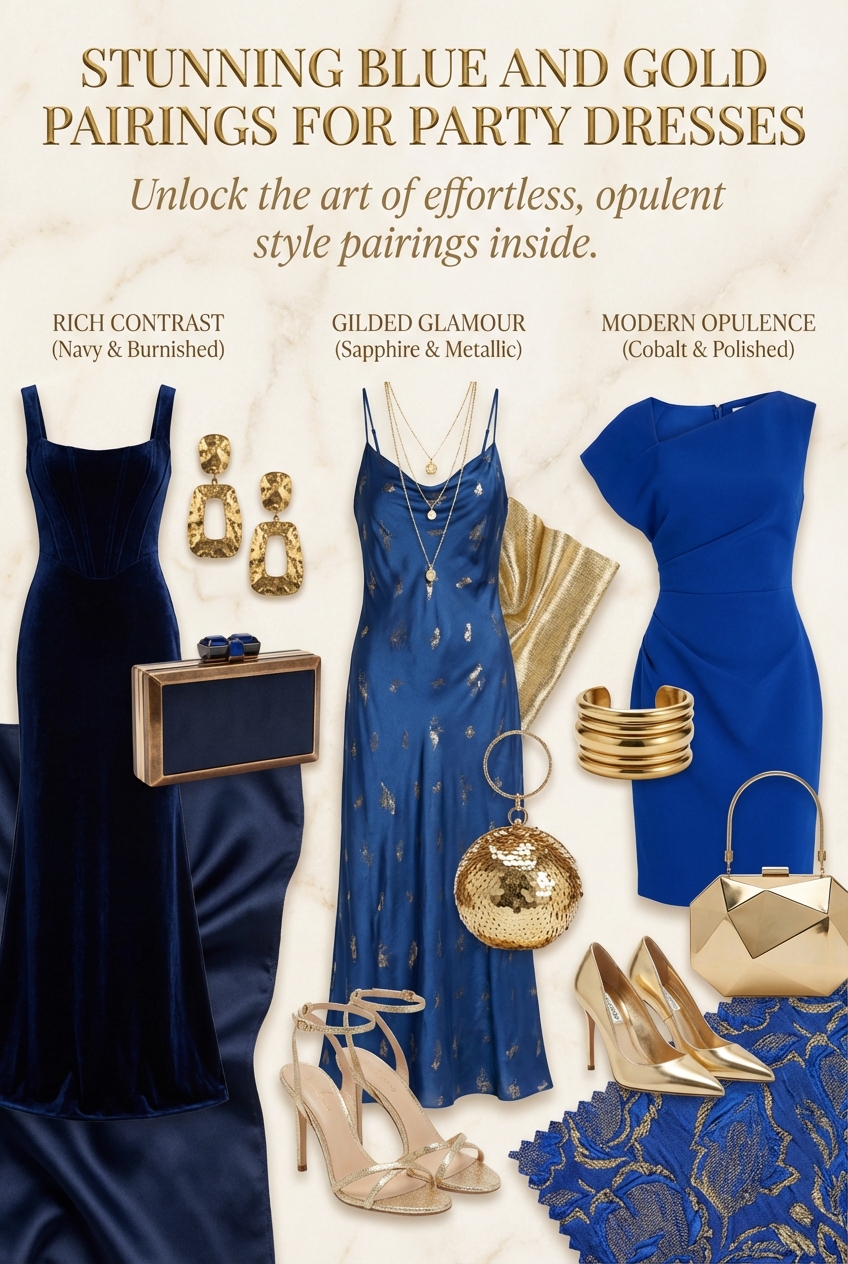 Stunning Blue And Gold Pairings For Party Dresses - photo 4