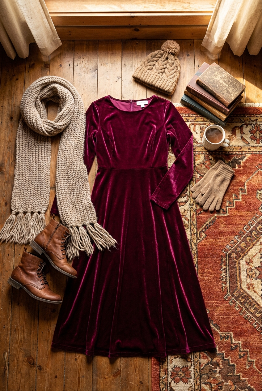 Maxi Dresses With Long Sleeves For Winter Elegance