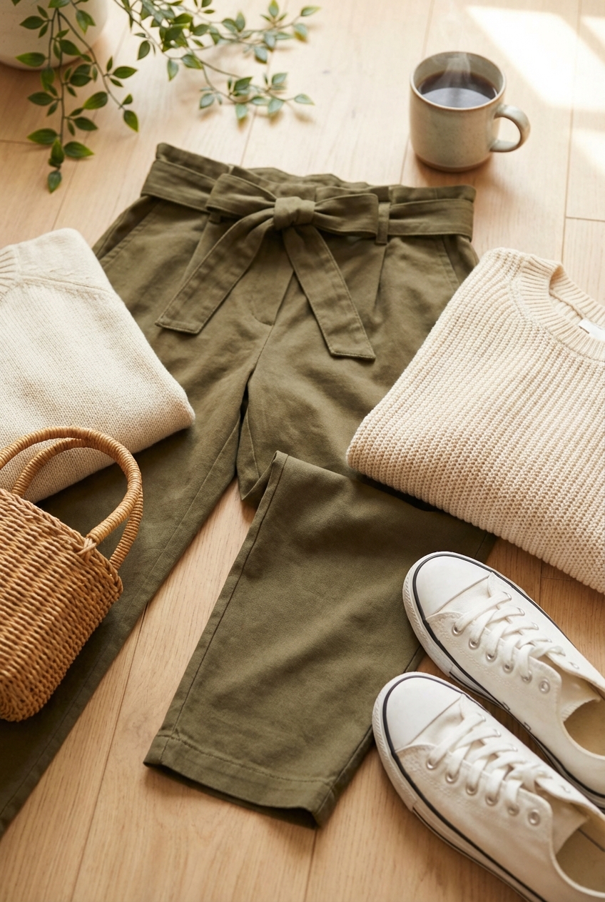 Casual Paperbag Waist Pants For Relaxed Looks