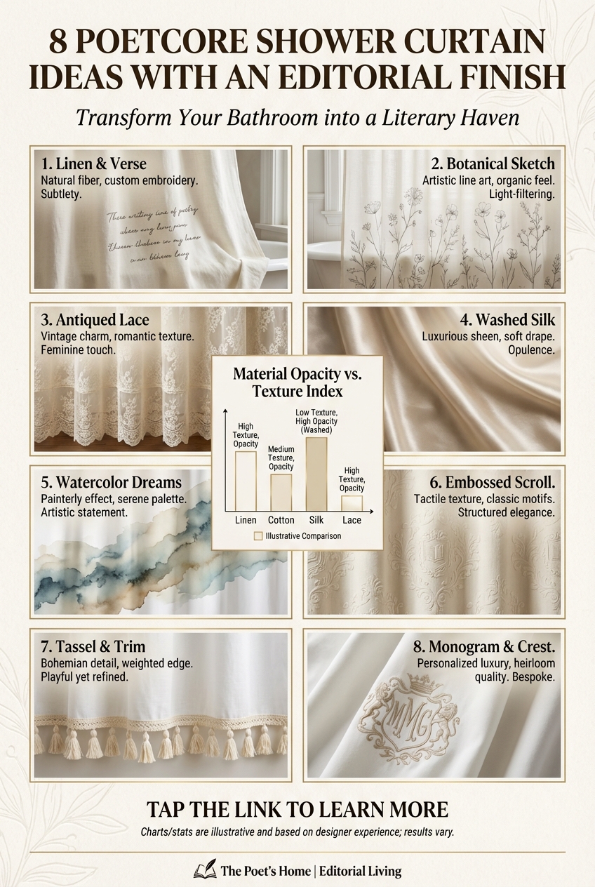 8 Poetcore Shower Curtain Ideas with an Editorial Finish - photo 3