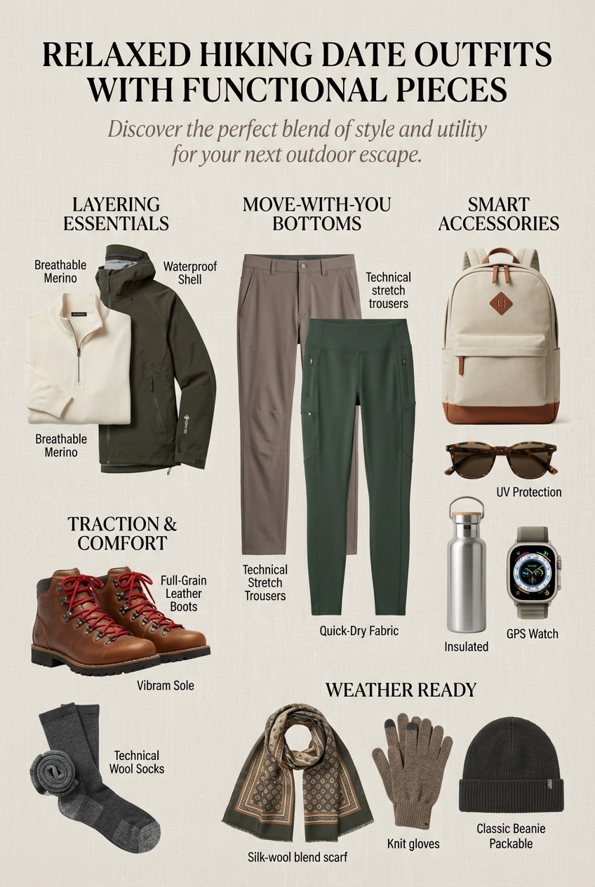 Relaxed Hiking Date Outfits With Functional Pieces - photo 4