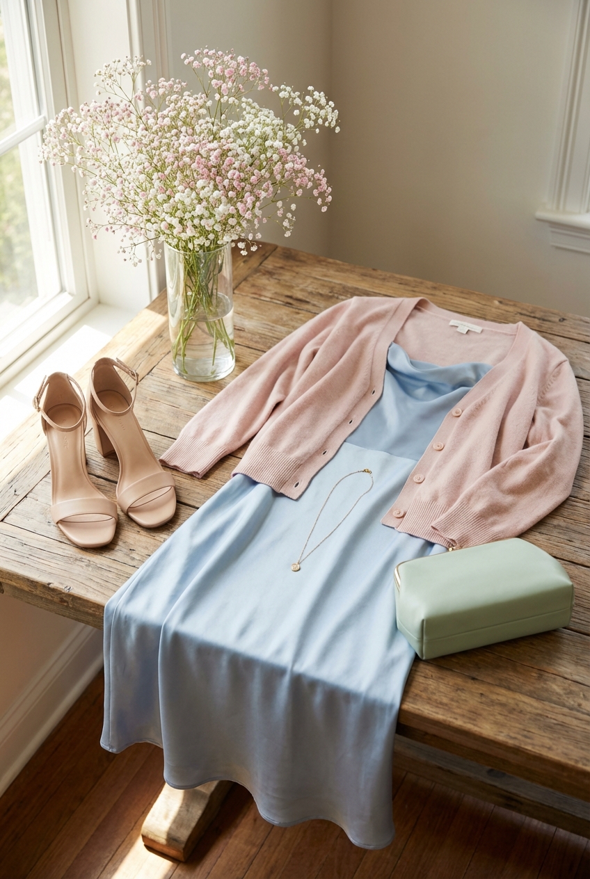 Polished Baby Shower Attire With Soft Pastels Effortlessly Chic For A Special Celebration