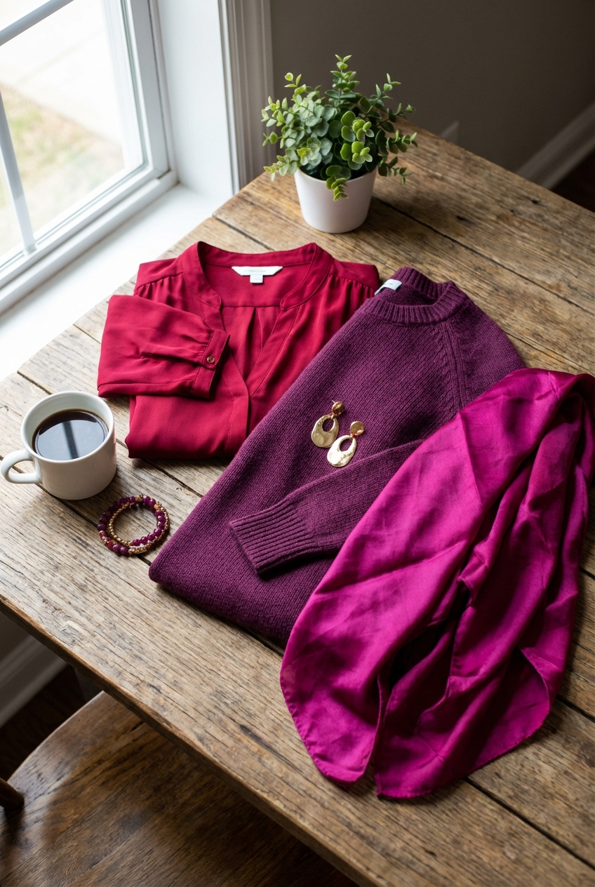 Bold Red And Purple Color Ideas For Statement Tops