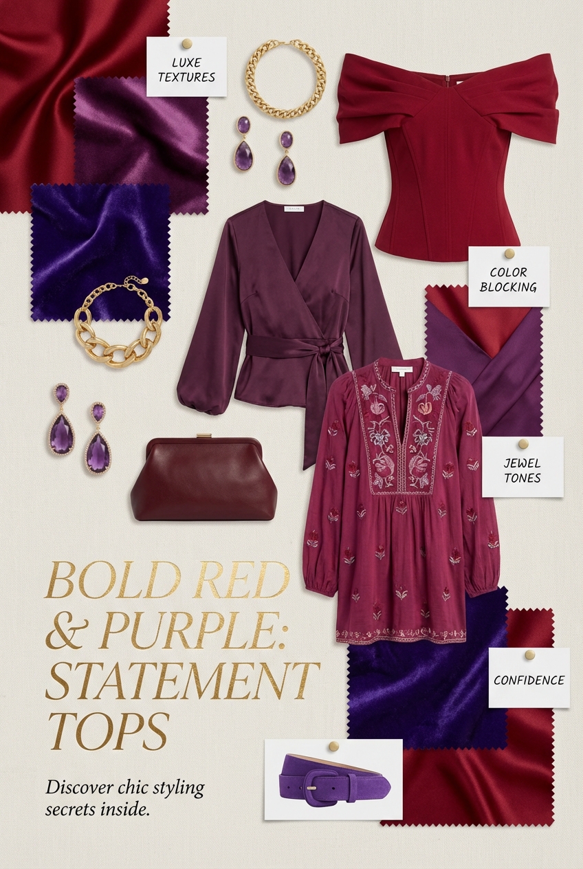 Bold Red And Purple Color Ideas For Statement Tops - photo 4