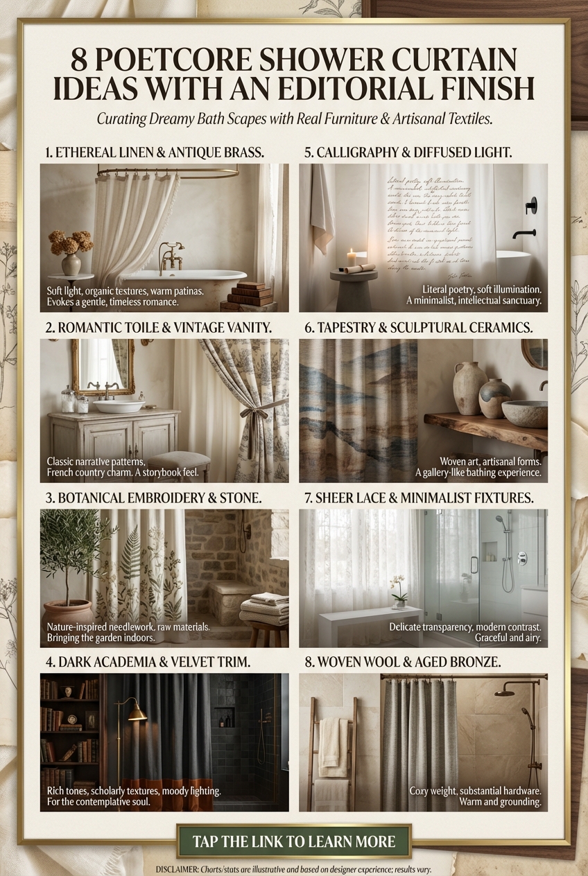 8 Poetcore Shower Curtain Ideas with an Editorial Finish - photo 4