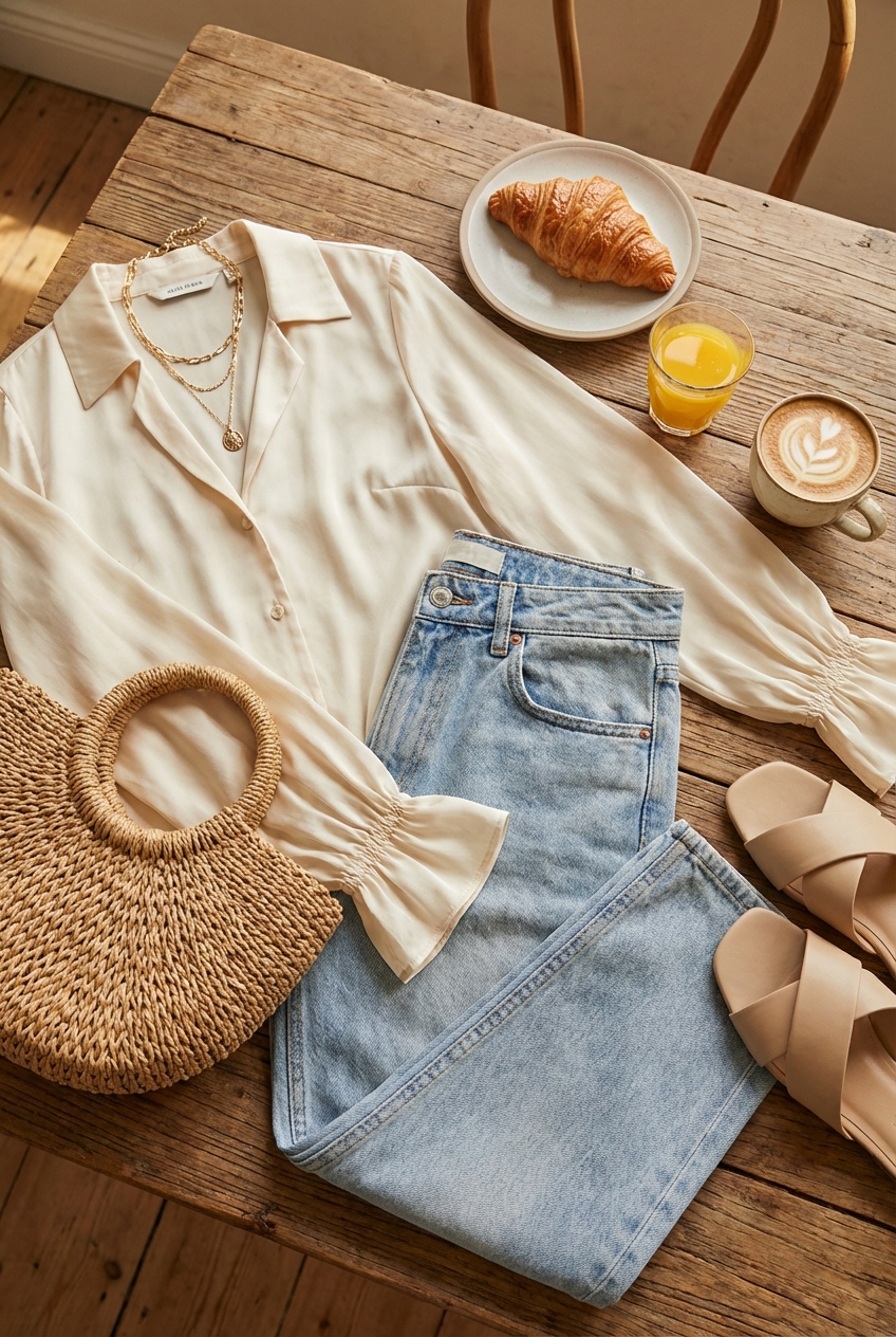 Chic Brunch Attire With Feminine Blouses