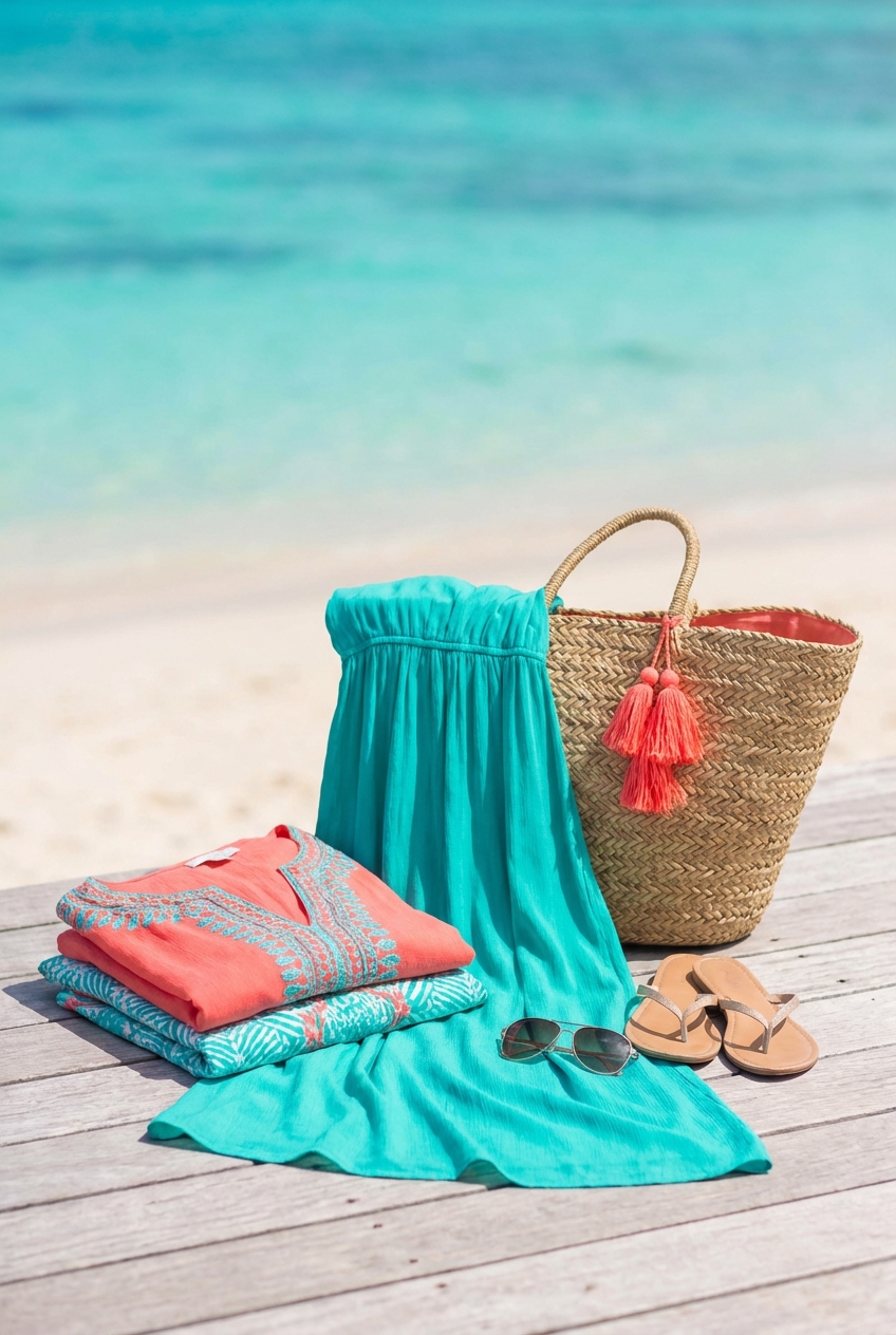 Coral And Teal Combos For Beach Cover Ups And Dresses